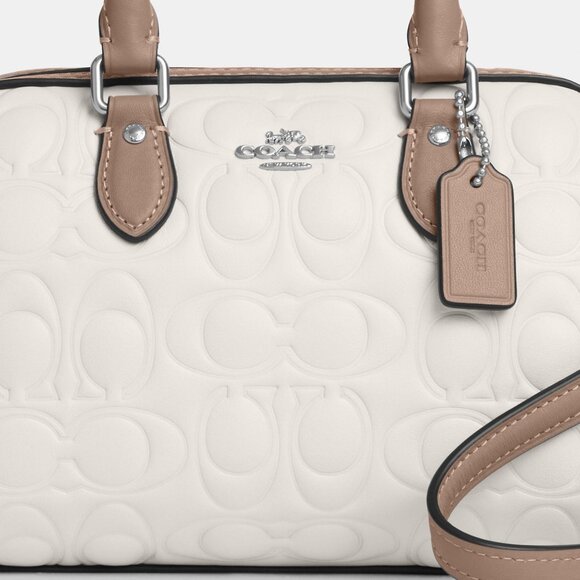 Mini Rowan Crossbody Bag In Blocked Signature Leather - Picture 4 of 5